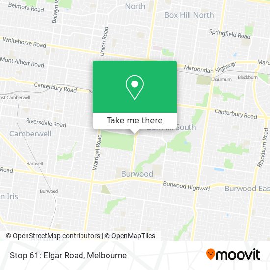 Mapa Stop 61: Elgar Road