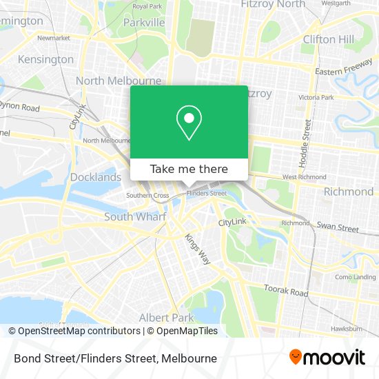 Mapa Bond Street/Flinders Street