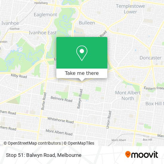 Stop 51: Balwyn Road map