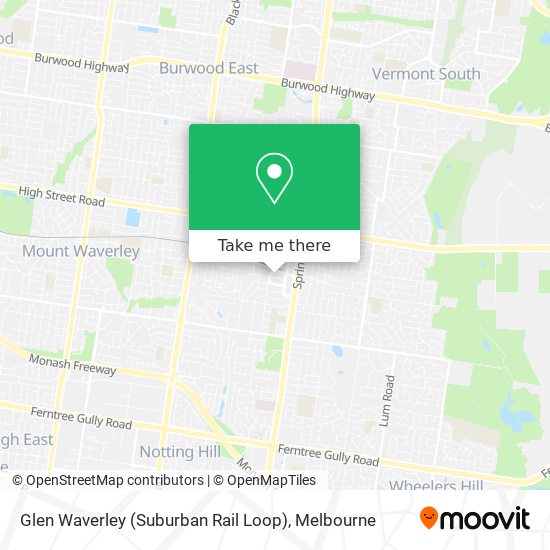 Mapa Glen Waverley (Suburban Rail Loop)