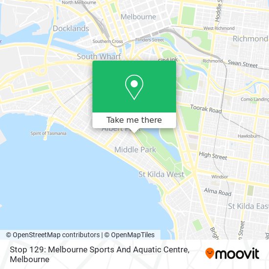 Stop 129: Melbourne Sports And Aquatic Centre map