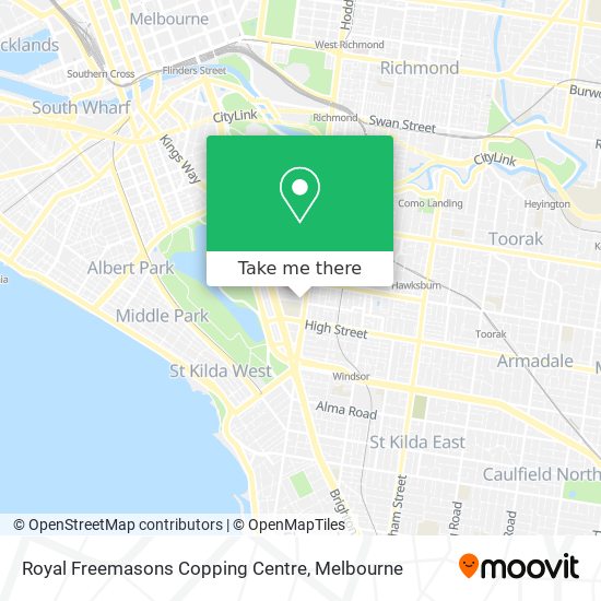Royal Freemasons Copping Centre map