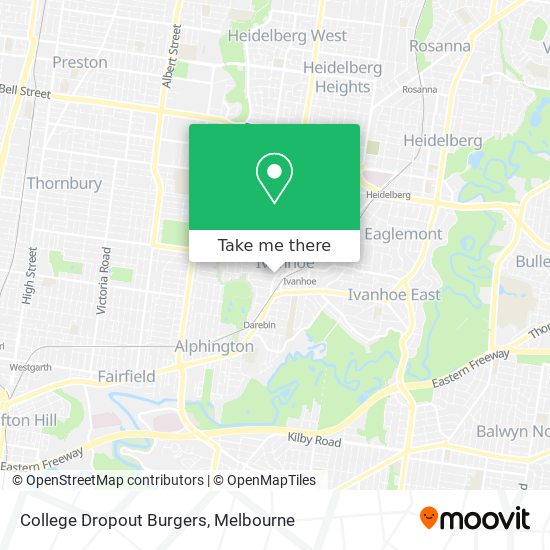 College Dropout Burgers map