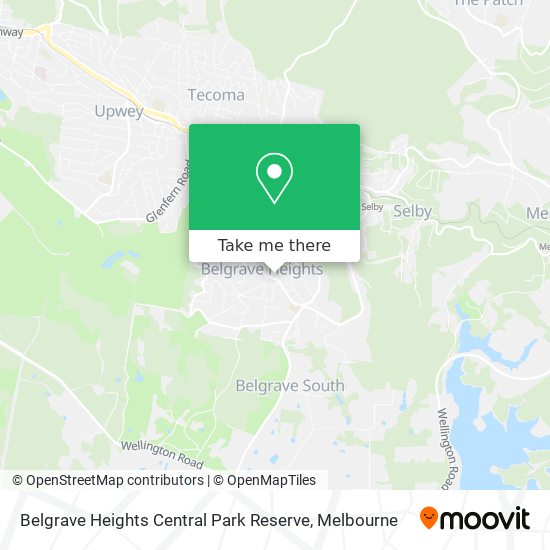 Belgrave Heights Central Park Reserve map
