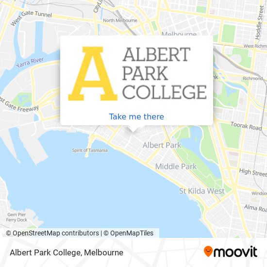 Mapa Albert Park College