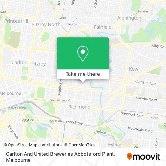 Mapa Carlton And United Breweries Abbotsford Plant