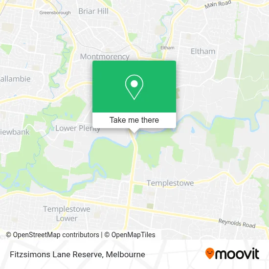 Mapa Fitzsimons Lane Reserve