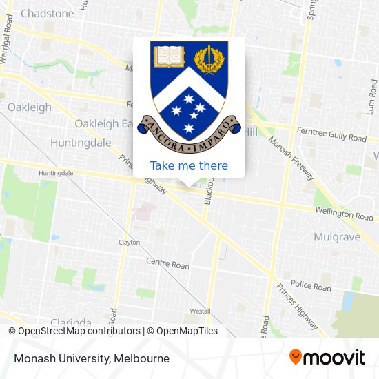 Monash University map