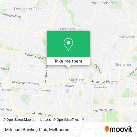 Mitcham Bowling Club map