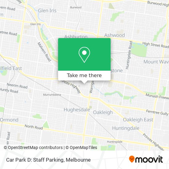 Car Park D: Staff Parking map