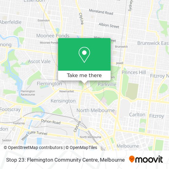 Stop 23: Flemington Community Centre map