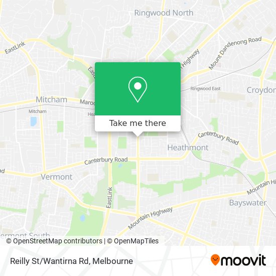 Reilly St/Wantirna Rd map