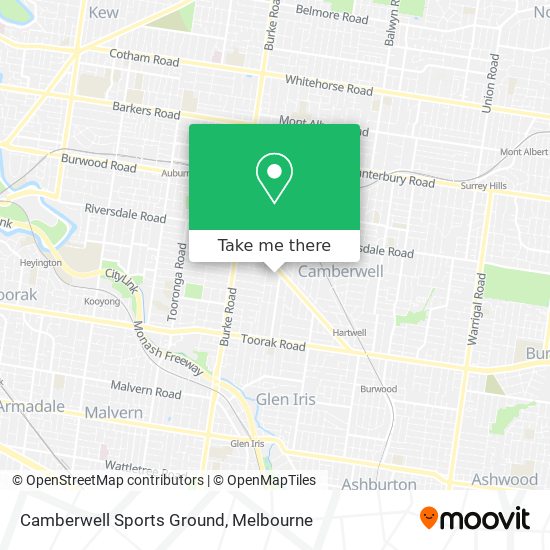 Mapa Camberwell Sports Ground