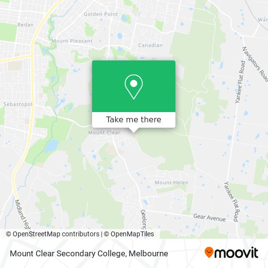 Mapa Mount Clear Secondary College