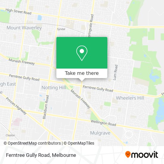 Mapa Ferntree Gully Road