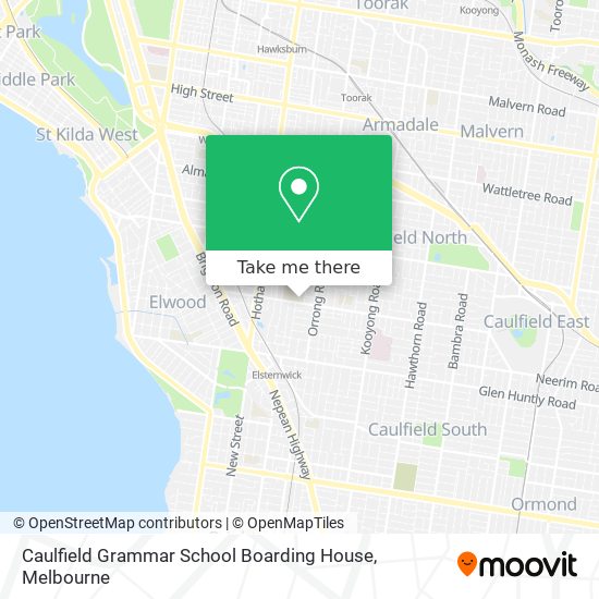 Mapa Caulfield Grammar School Boarding House