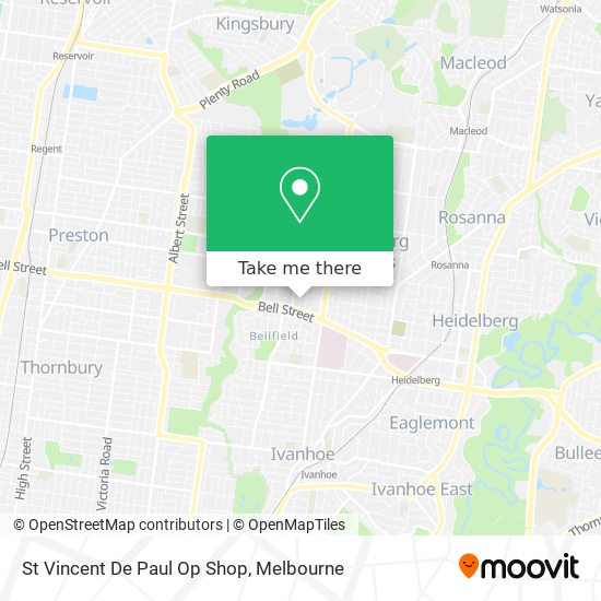 St Vincent De Paul Op Shop map