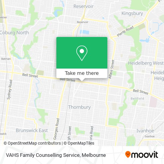 VAHS Family Counselling Service map