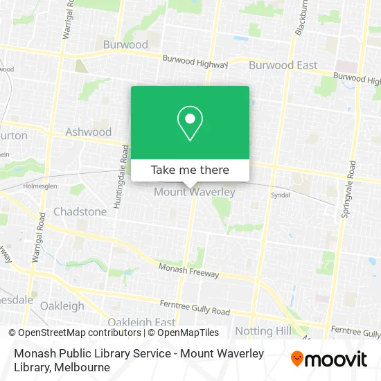 Monash Public Library Service - Mount Waverley Library map