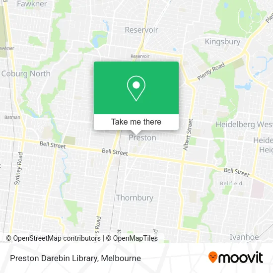 Mapa Preston Darebin Library