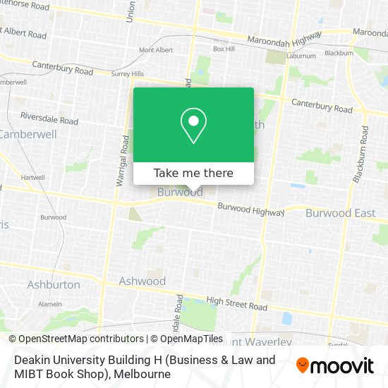 Deakin University Building H (Business & Law and MIBT Book Shop) map