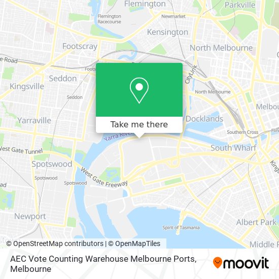 AEC Vote Counting Warehouse Melbourne Ports map