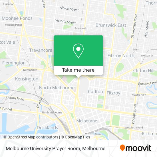 Mapa Melbourne University Prayer Room