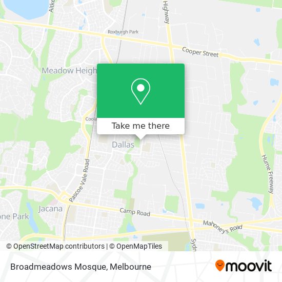 Broadmeadows Mosque map