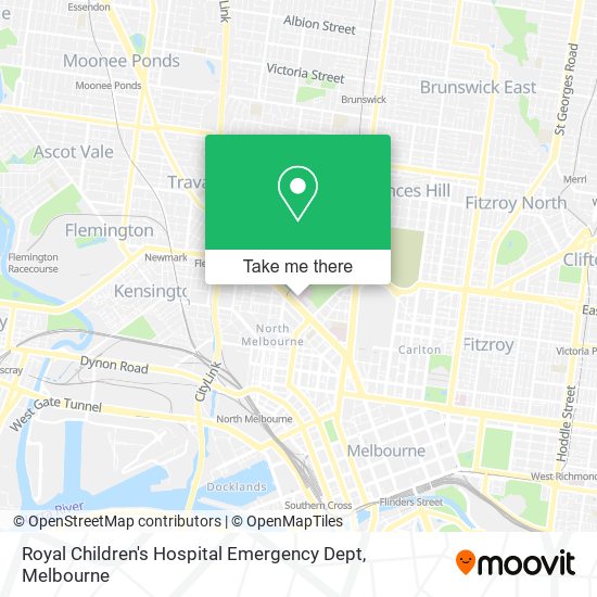 Royal Children's Hospital Emergency Dept map