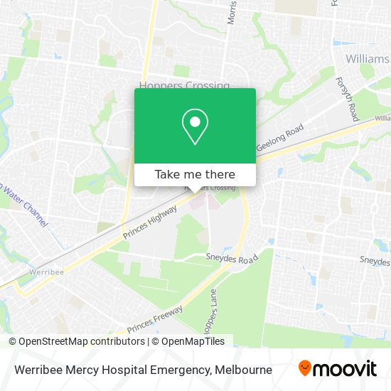 Werribee Mercy Hospital Emergency map