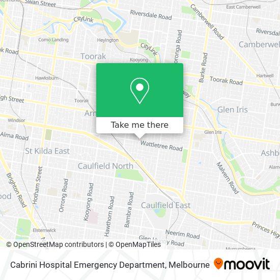 Mapa Cabrini Hospital Emergency Department