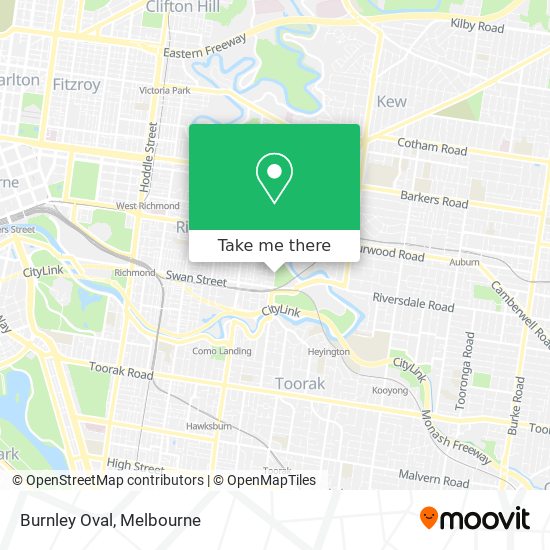 Mapa Burnley Oval