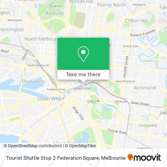 Tourist Shuttle Stop 2 Federation Square map