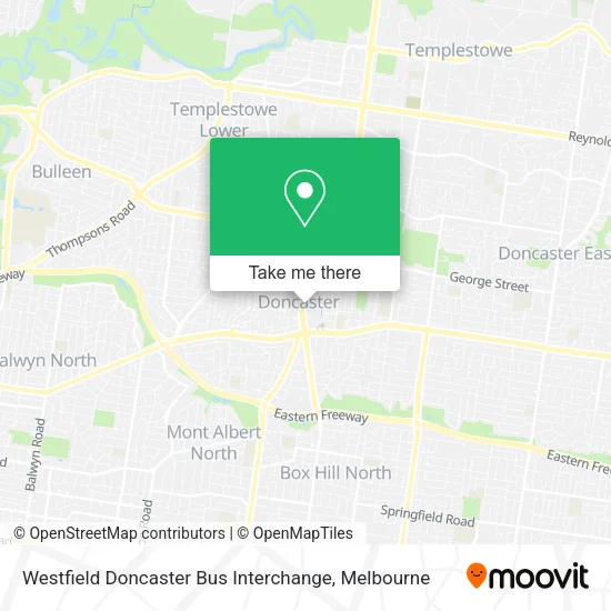 Westfield Doncaster Bus Interchange map