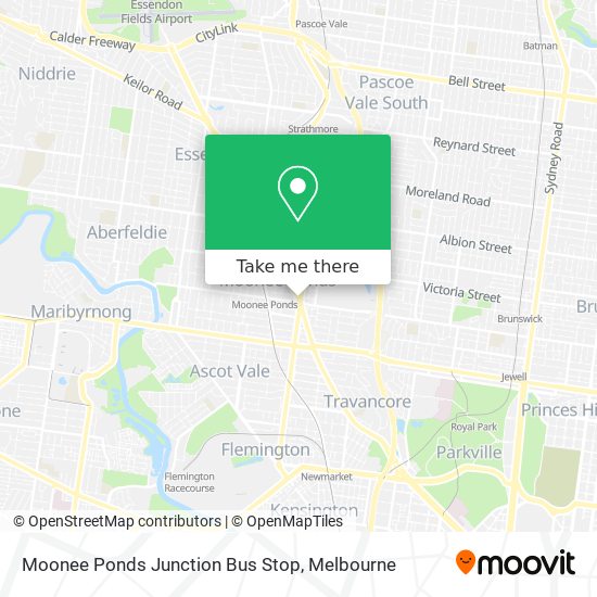 Mapa Moonee Ponds Junction Bus Stop