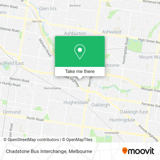 Mapa Chadstone Bus Interchange