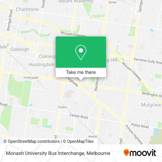 Monash University Bus Interchange map