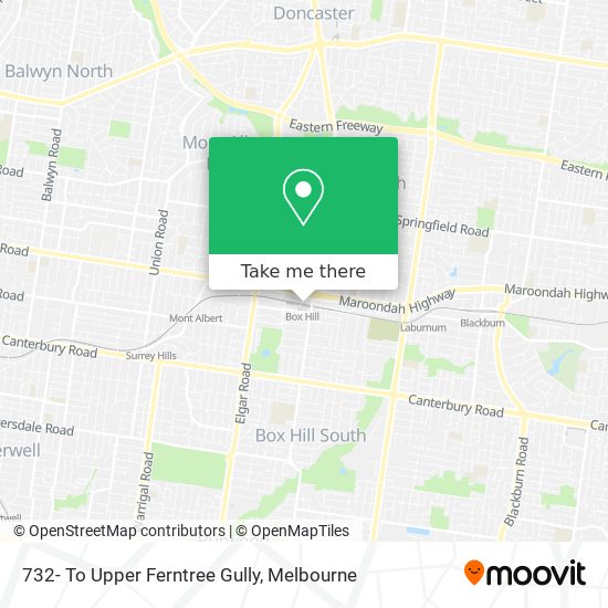 732- To Upper Ferntree Gully map