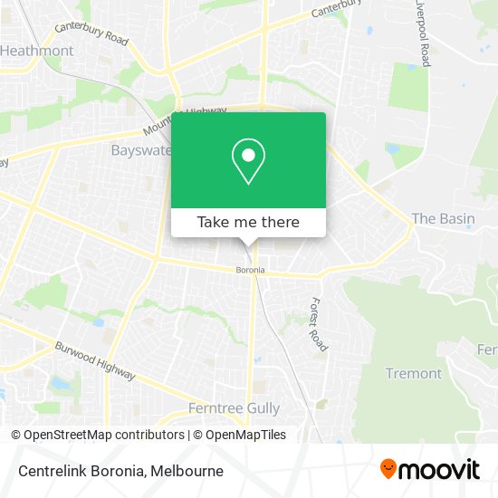 Centrelink Boronia map