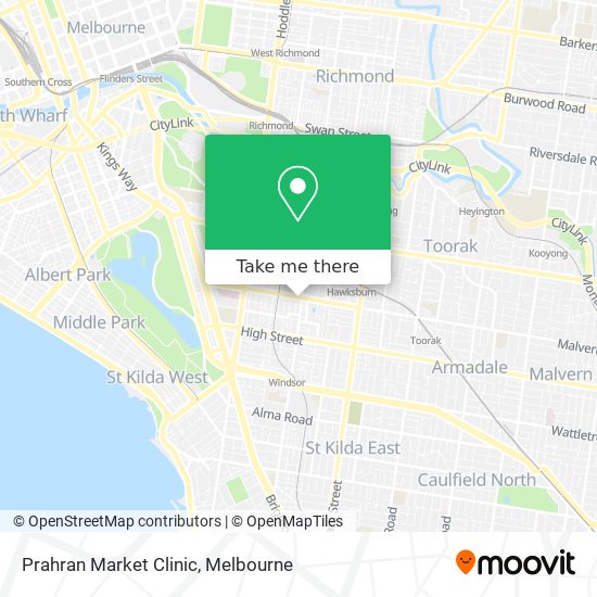 Prahran Market Clinic map