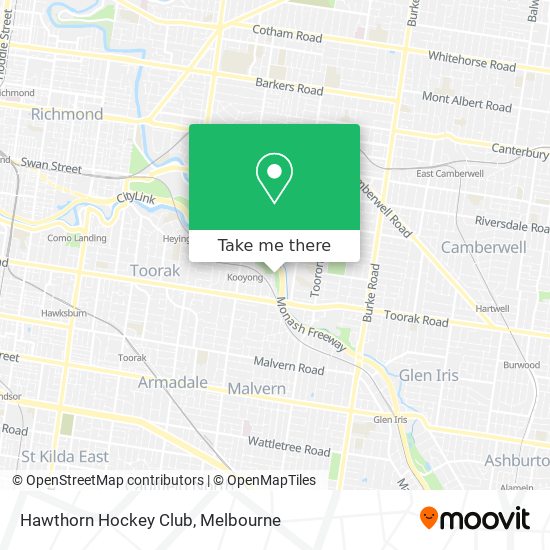 Hawthorn Hockey Club map