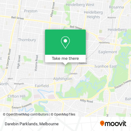 Darebin Parklands map