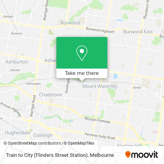 Train to City (Flinders Street Station) map