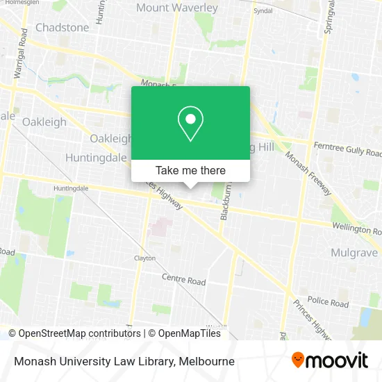 Monash University Law Library map