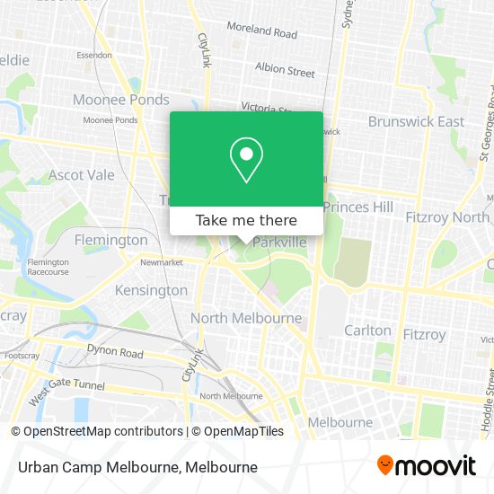 Mapa Urban Camp Melbourne