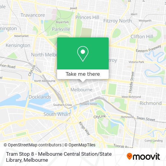 Tram Stop 8 - Melbourne Central Station / State Library map