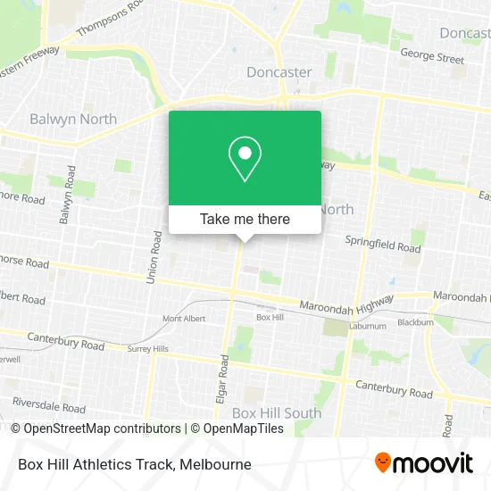 Box Hill Athletics Track map