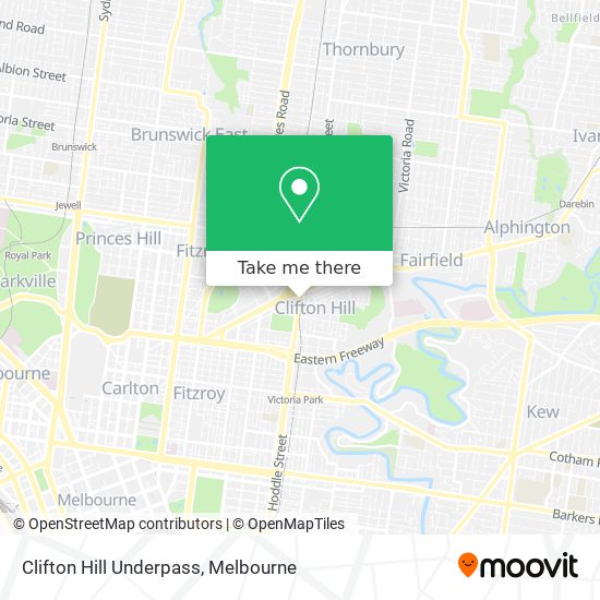 Clifton Hill Underpass map
