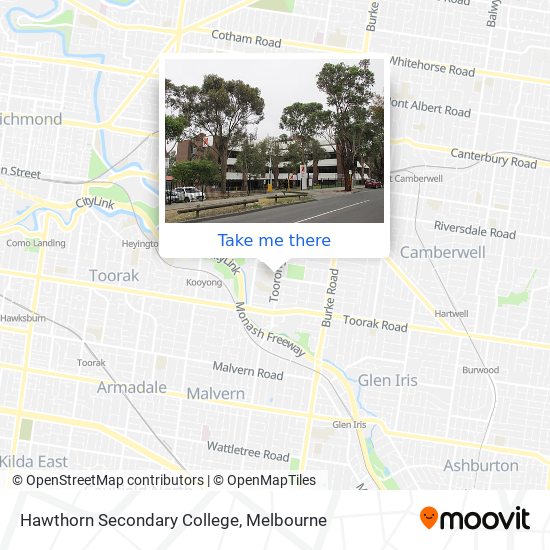 Mapa Hawthorn Secondary College