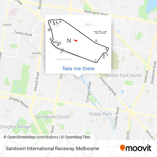 Sandown International Raceway map
